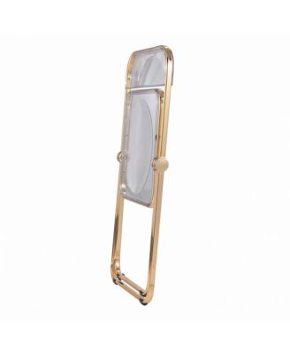Lawrence Acrylic Folding Chair With Gold Metal Frame