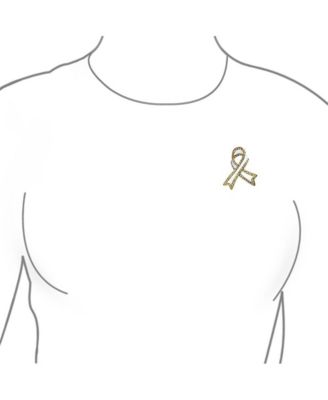 Open Heart Enamel Crystal Brooch Pin Awareness Ribbons