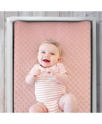 Changing Pad Cover for Baby Girls, Rainbow Floral Plush Minky