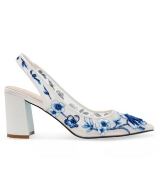 Page Beaded Block Heel Pumps