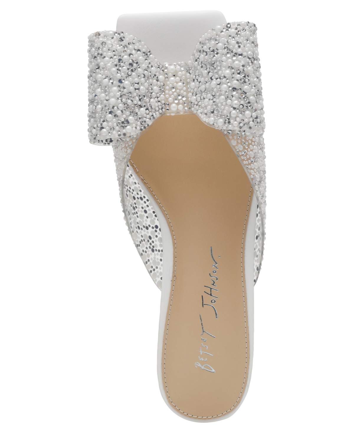 Shop Betsey Johnson Babe Lucite Kitten Heel Mules In Cultivated Pearl Multi