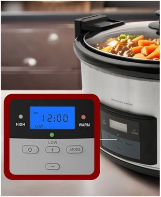 8.5 Quart Stainless Steel Programmable Slow Cooker with locking lid