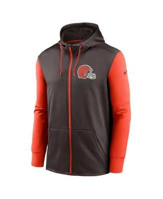 Men's Brown Cleveland Browns Performance Full-Zip Hoodie