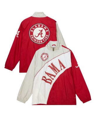 Mitchell & Ness - Men's Crimson/Cream Alabama Crimson Tide Arched Retro Lined Full-Zip Windbreaker Jacket