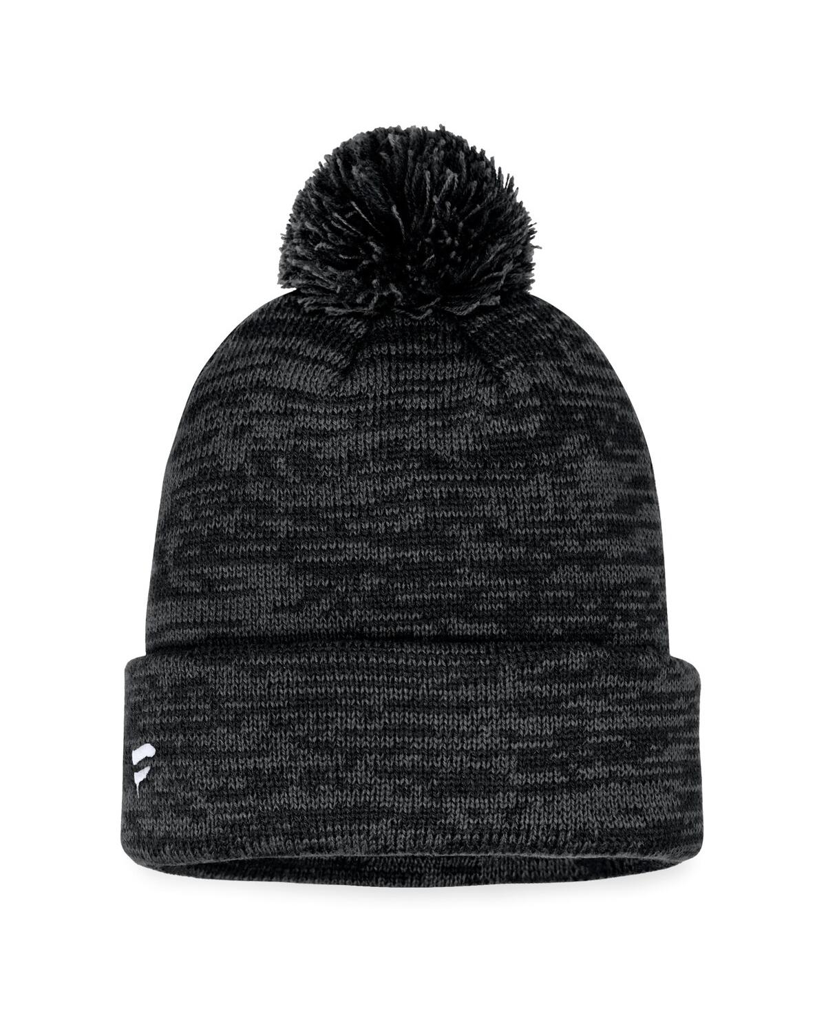 Fanatics Men's Black Philadelphia Flyers Fundamental Cuffed Knit Hat With Pom In Black