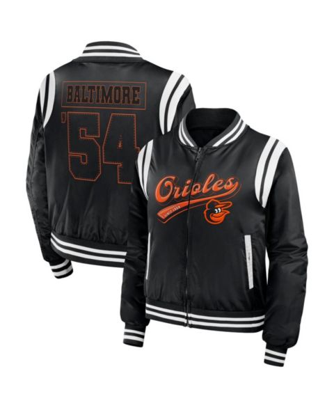 Женские куртки WEAR by Erin Andrews Women's Black Baltimore Orioles Football Bomber Jacket