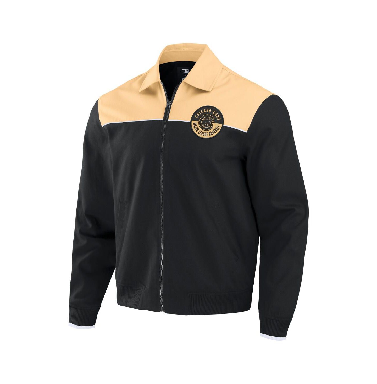 Мужская куртка Fanatics Black/Tan Chicago Cubs Canvas Bomber Full-Zip — фото 2