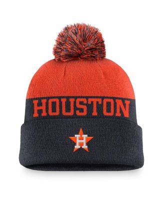 Nike - Men's Navy Houston Astros Rewind Peak Cuffed Knit Hat with Pom