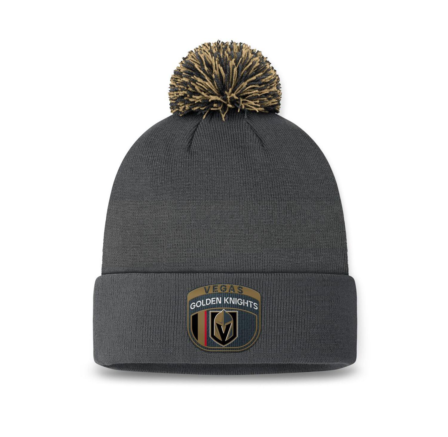 Men's Charcoal Vegas Golden Knights 2024 NHL Draft Cuffed Knit Hat with Pom