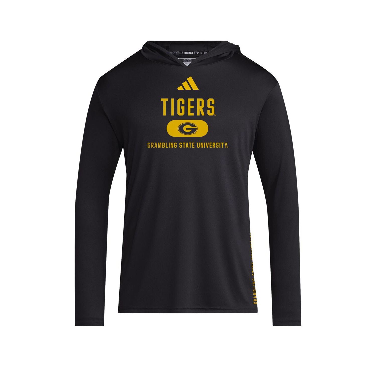 Men's Black Grambling Tigers 2024 Sideline Hooded Long Sleeve T-Shirt
