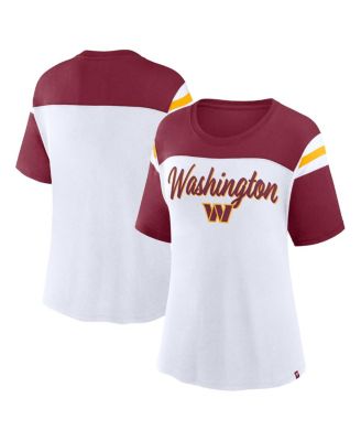 Fanatics - Women's White/Burgundy Washington Commanders Cheer Chant Fashion Crop Top