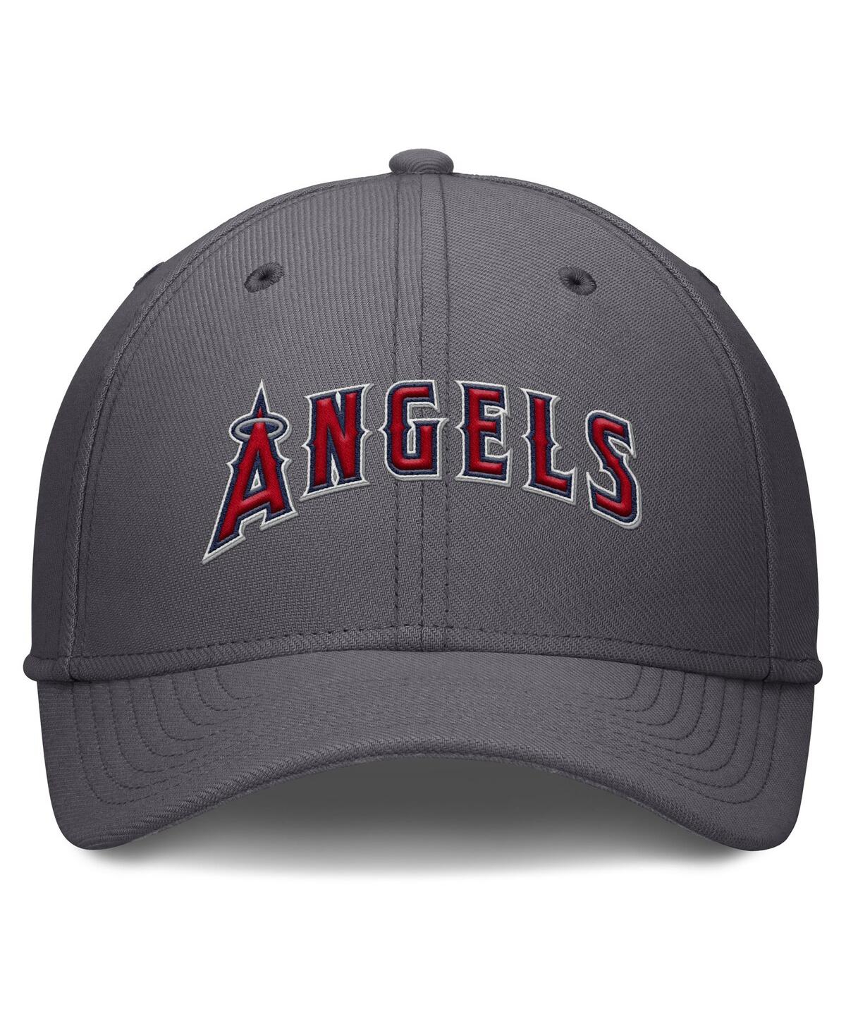 Nike Men's Gray Los Angeles Angels Swoosh Performance Flex Hat In Gray