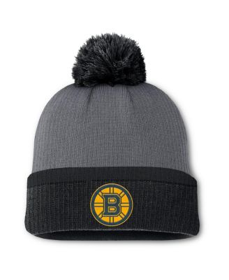 Fanatics - Women's Charcoal Boston Bruins Cuffed Knit Hat with Pom