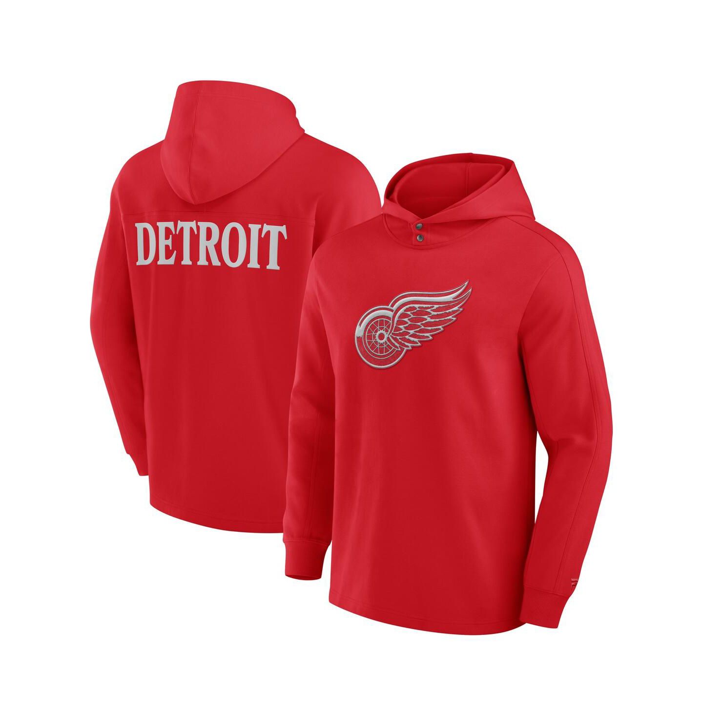 Мужское худи Fanatics Red Detroit Red Wings Elements Blaze Tri-Blend Long Sleeve T-Shirt — фото 1