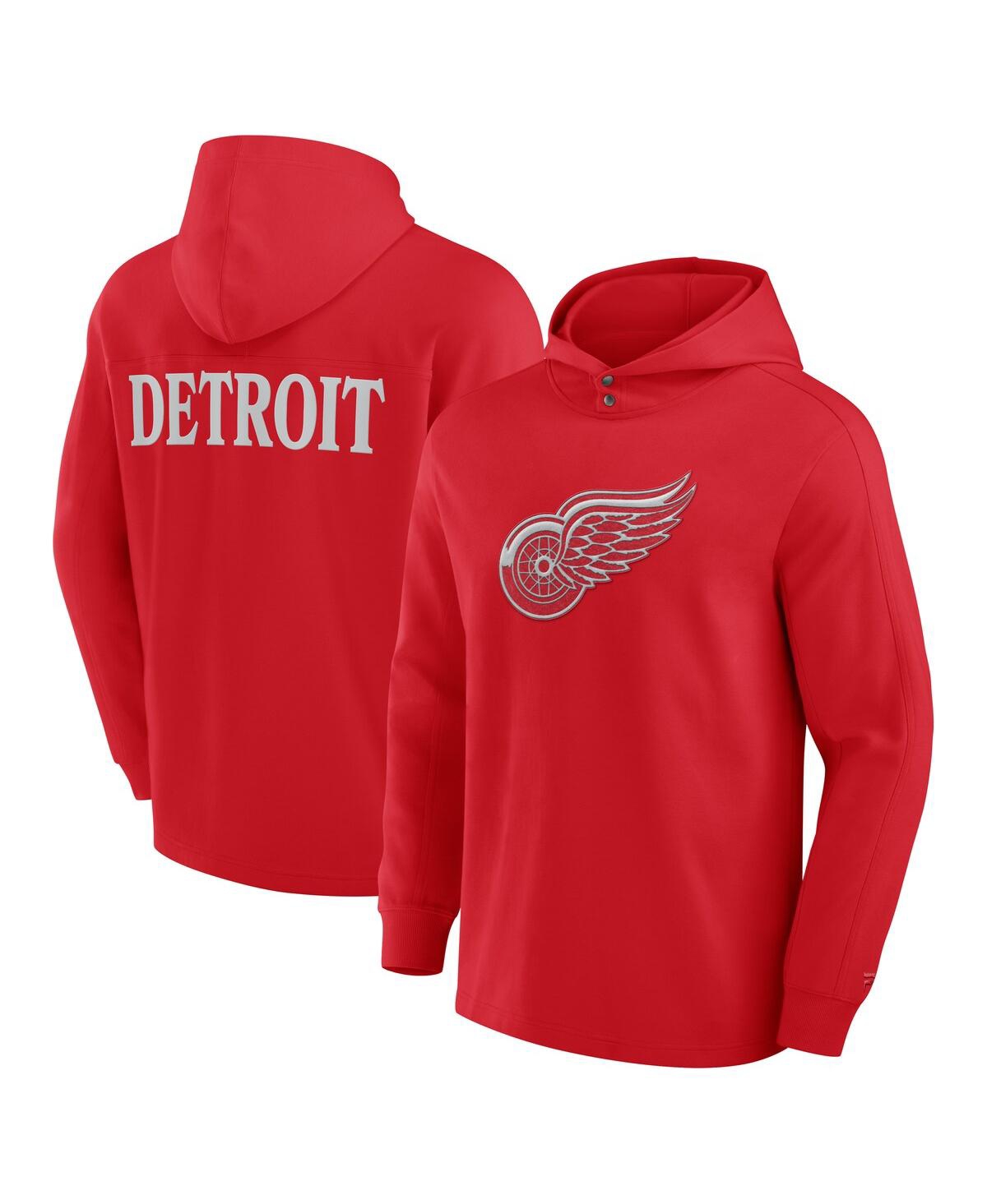 Fanatics Men's Red Detroit Red Wings Elements Blaze Tri-blend Long Sleeve Hoodie T-shirt In Red