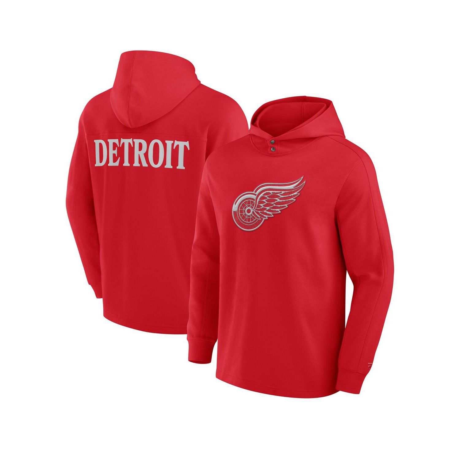 Men's Red Detroit Red Wings Elements Blaze Tri-Blend Long Sleeve Hoodie T-Shirt