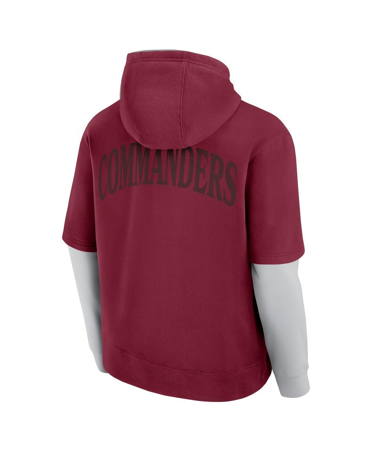 Shop Fanatics Men's And Women's Burgundy Washington Commanders Sleek Elements Pullover Hoodie