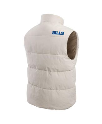 Men's Cream Buffalo Bills Puffer Full-Snap Vest