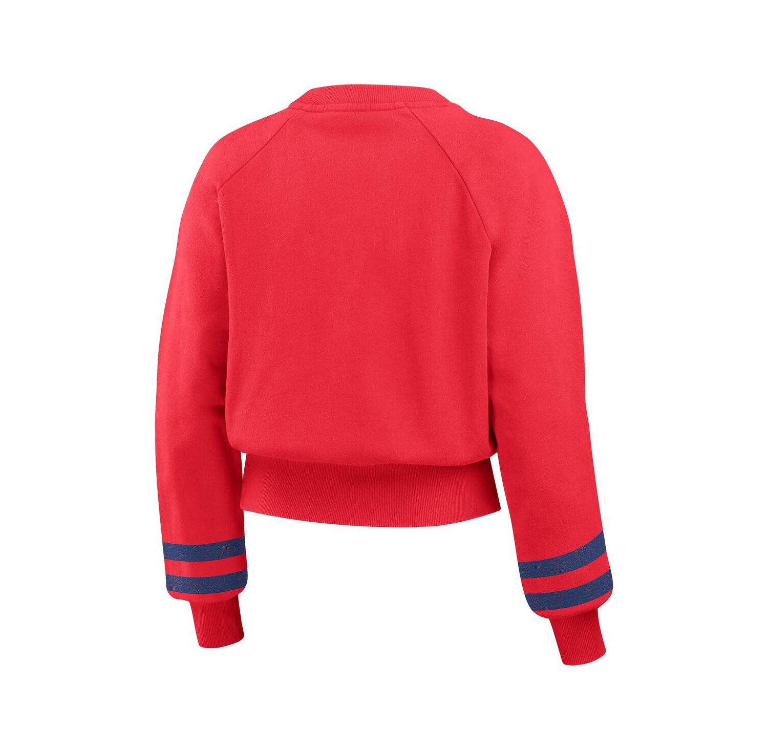 Women's Red Philadelphia Phillies Vintage Washed Cropped Pullover Sweatshirt