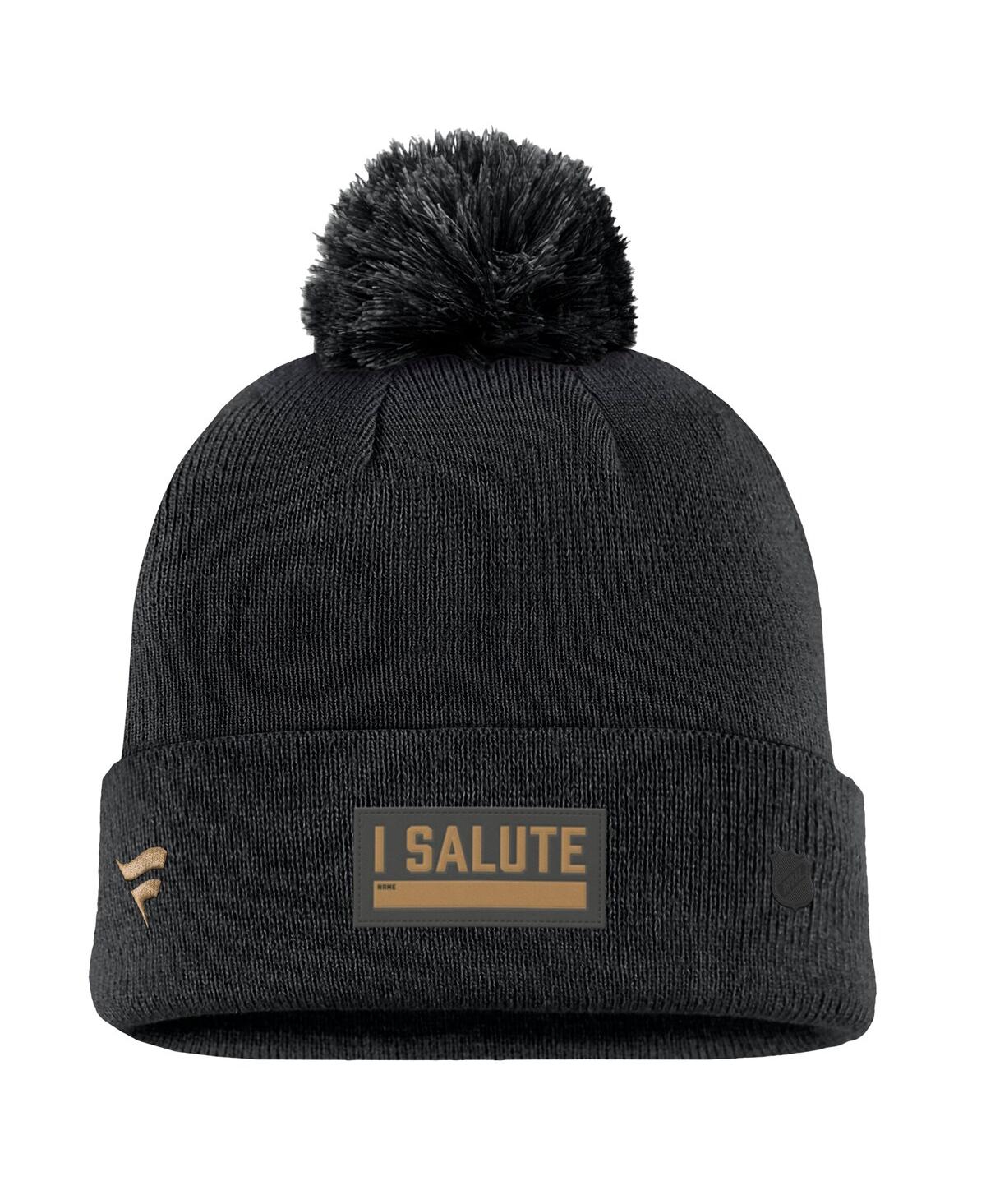 Fanatics Men's Black Colorado Avalanche Military Appreciation Cuffed Knit Hat With Pom In Black