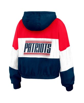 Women's Royal New England Patriots Color Block Full-Zip Windbreaker Jacket