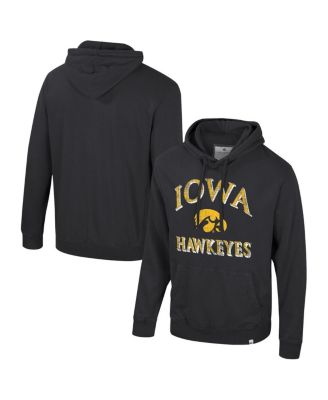 Colosseum - Men's Black Iowa Hawkeyes Big Tall Cap E-Tan Pullover Hoodie