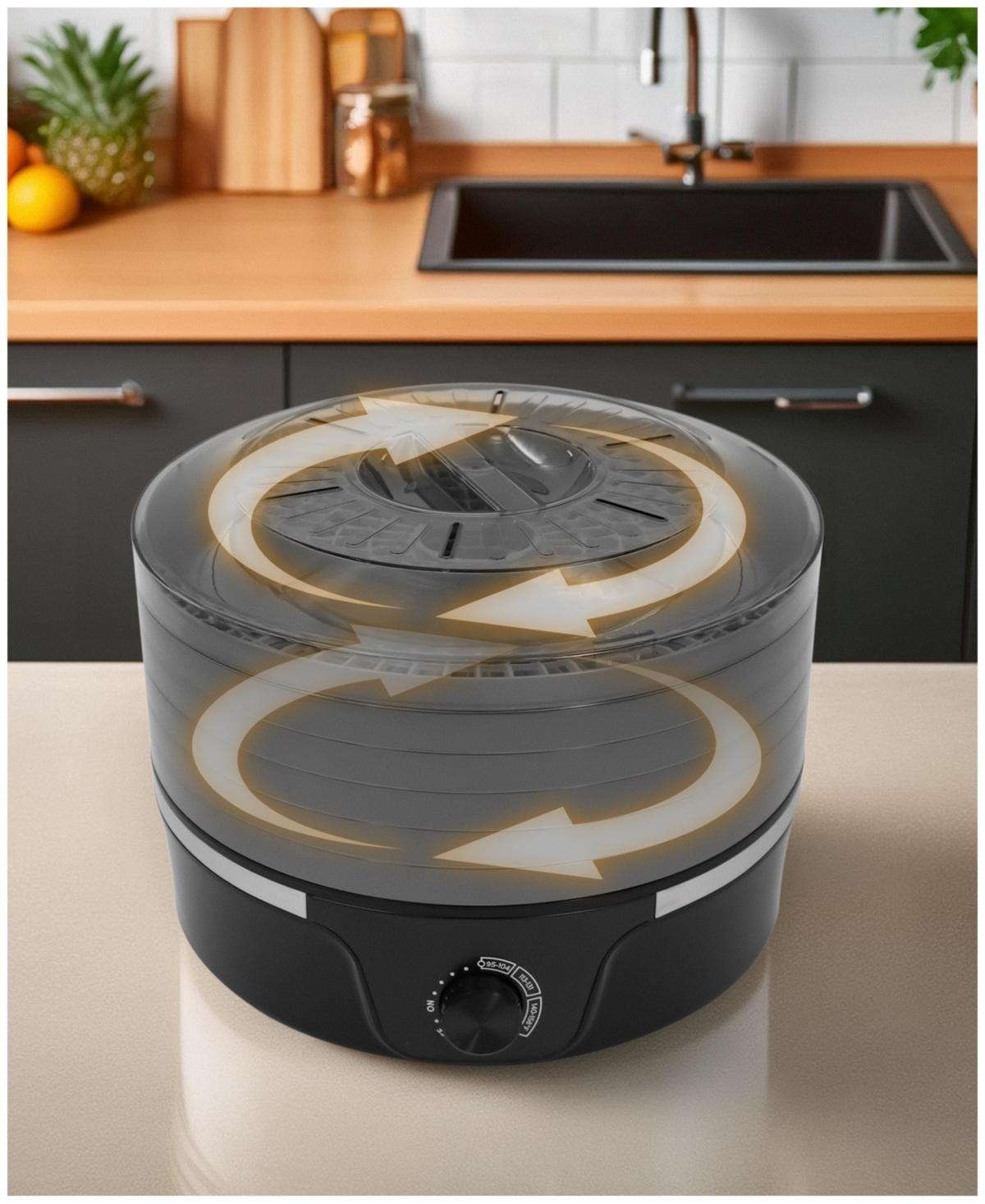 Elite Cuisine Food Dehydrator With Adjustable Temperature In Black,gray