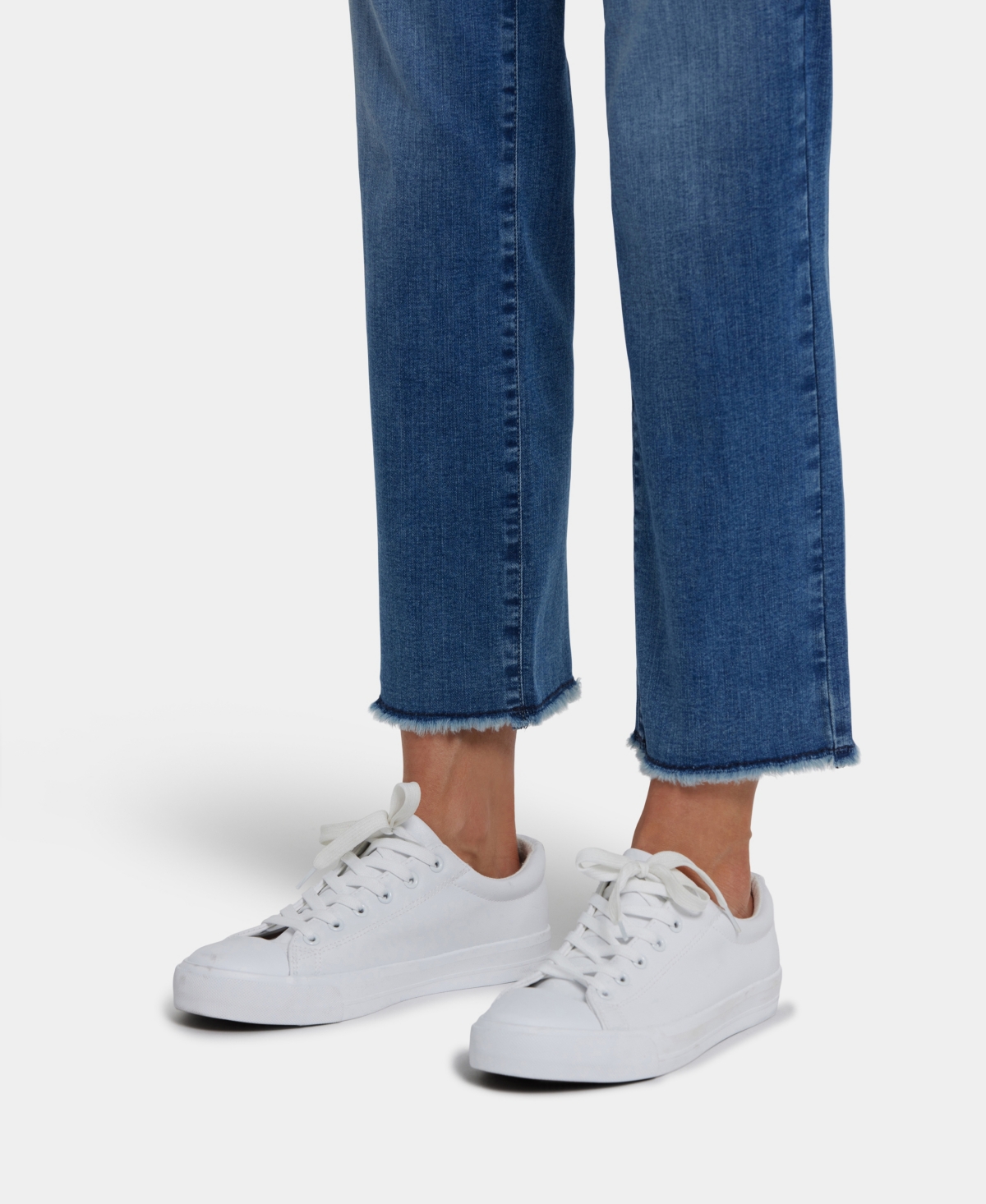 Nydj Women's Marilyn Straight Ankle Frayed Hem Jeans In Blue