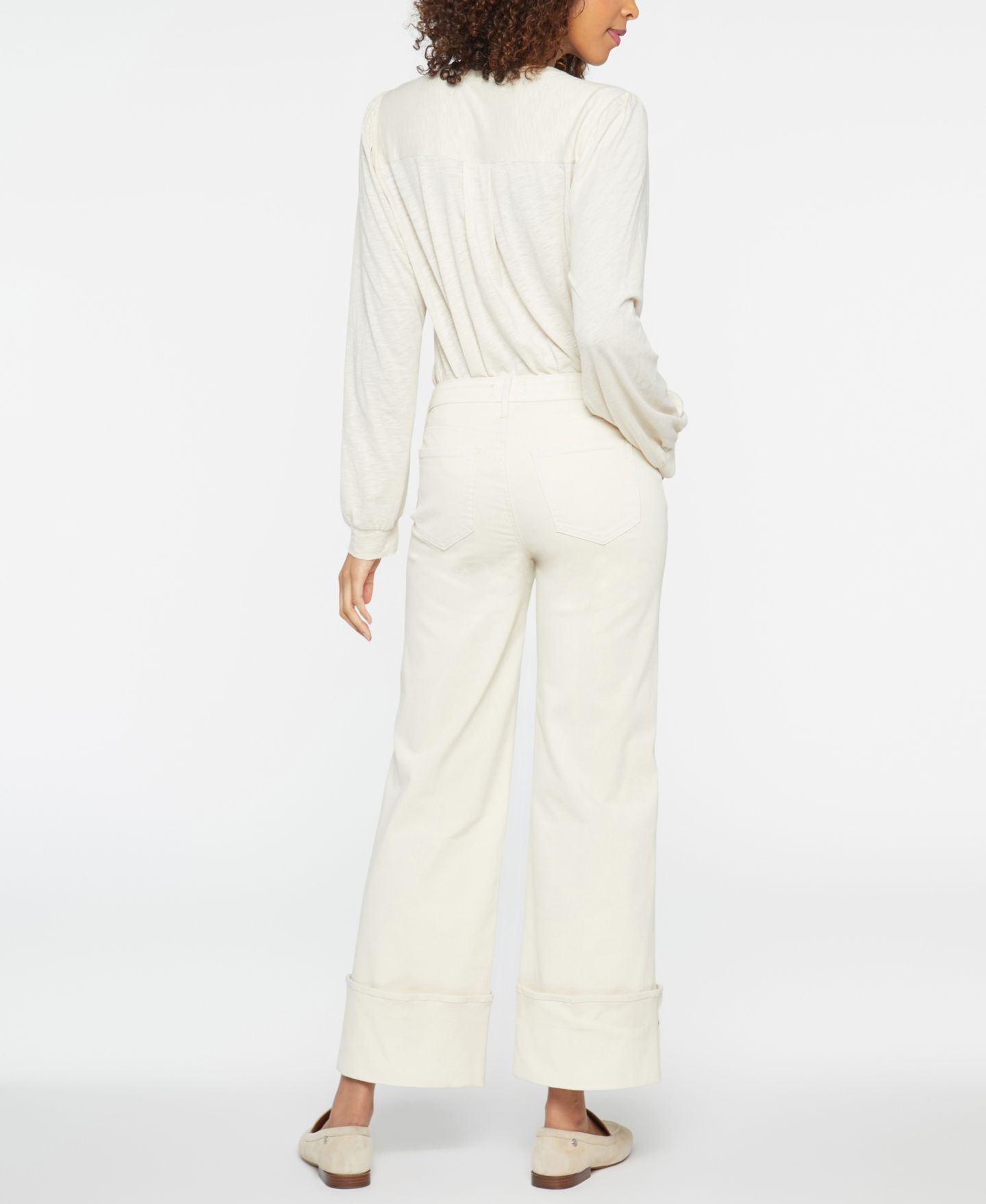 Женские джинсы NYDJ Teresa Wide Leg Wide Cuff, цвет: Белый — фото 4