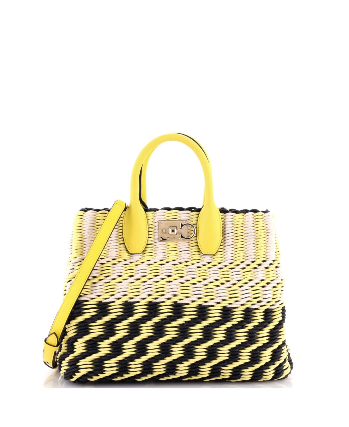 Small Studio Satchel Woven Cord - Yellow/ black