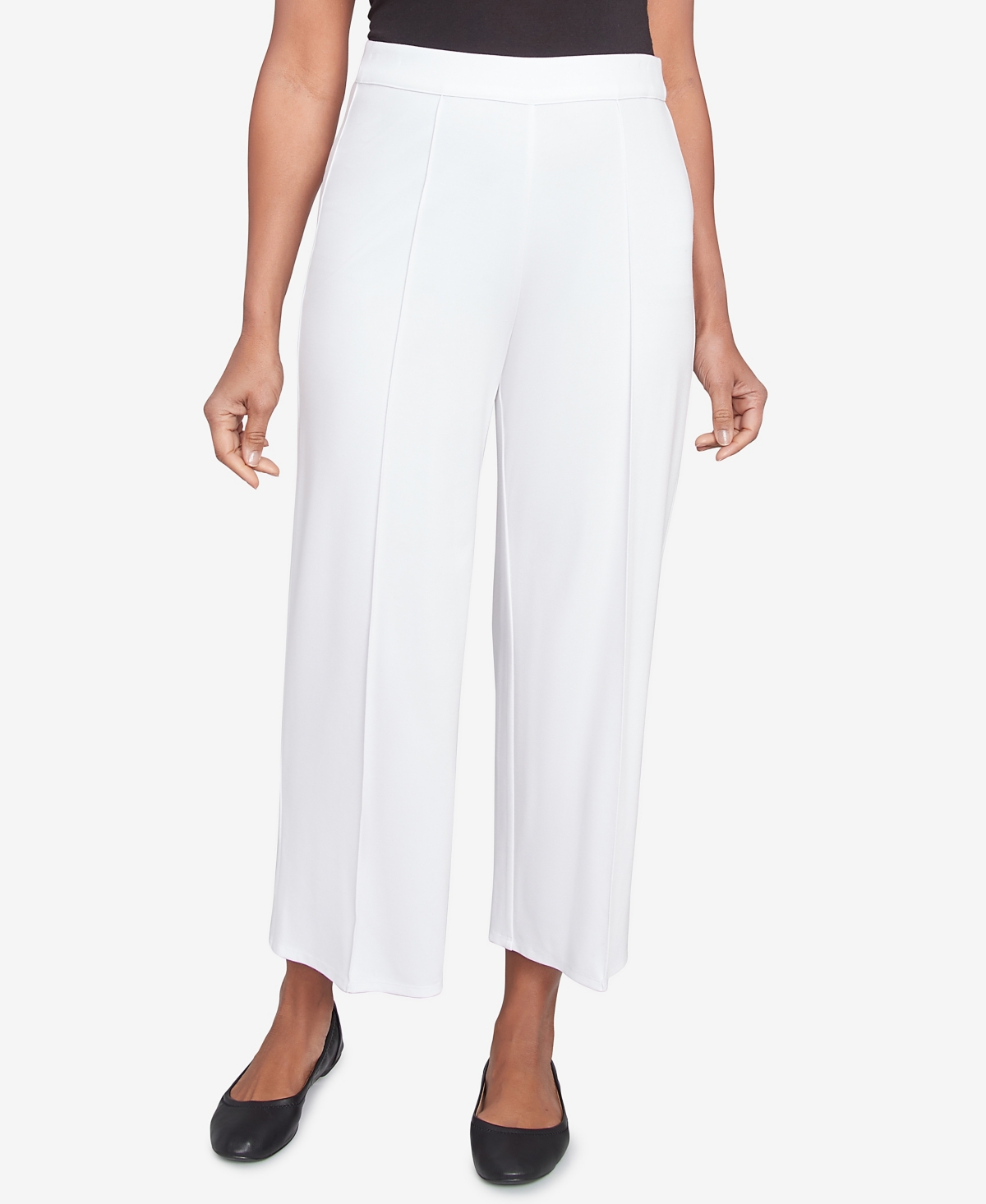 Women's Nantucket Pleated Wide Leg Ankle Pants - White