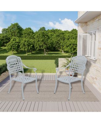 Patio Chairs set of 2 Cast Aluminum Patio Furniture Outdoor Patio Chairs Metal Patio Chairs Garden Chair for Indoor Outdoor Bistro Chairs for Balcony Porch Backyard Garden, Bronze