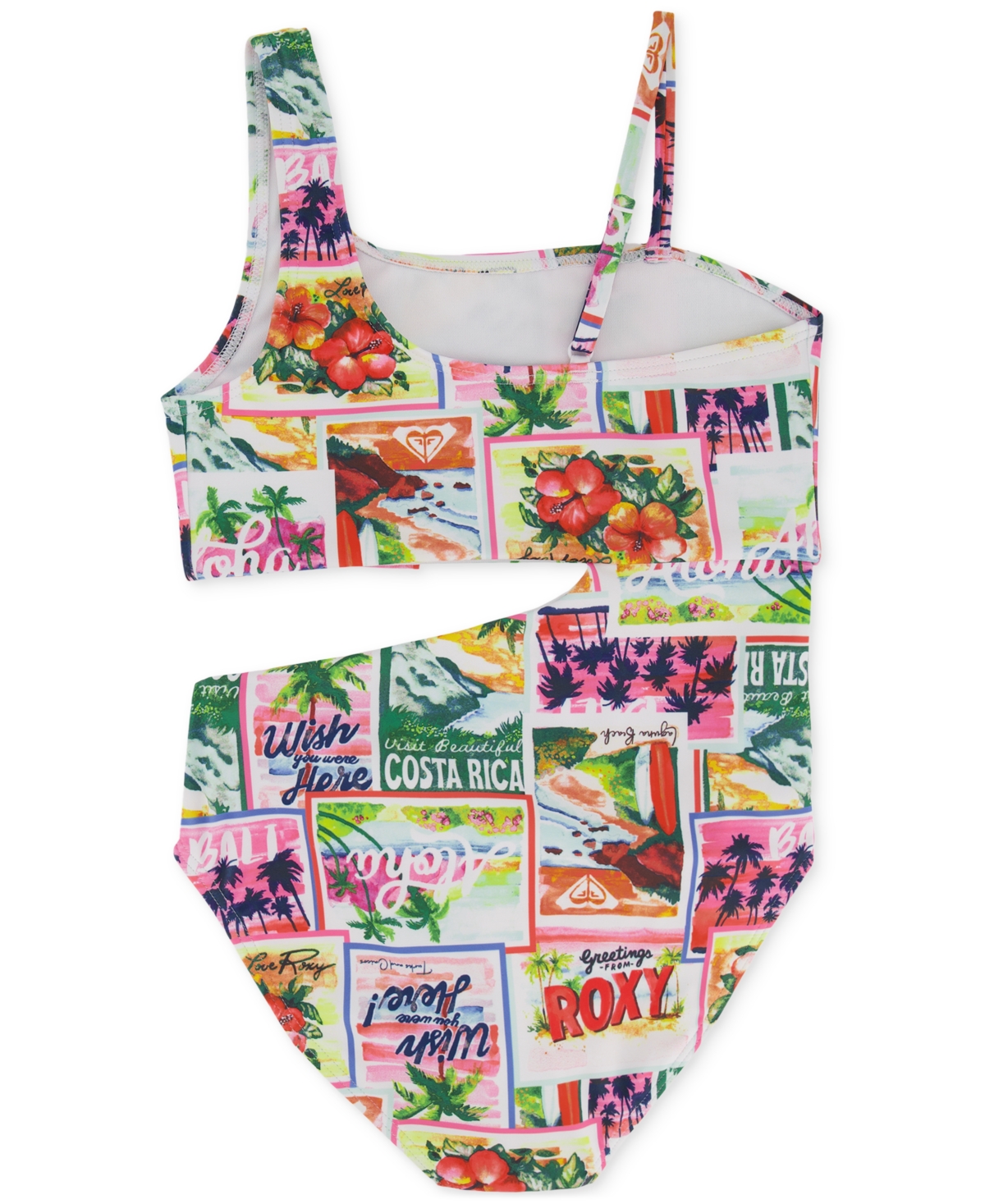 Roxy Big Girls Love  Sling Shoulder Cut-out One-piece Swimsuit In Bright White