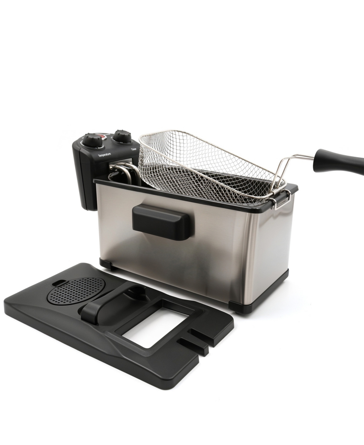 Elite Cuisine Stainless Steel 3.5 Quart Immersion Deep Fryer With Timer In Stainless Steel