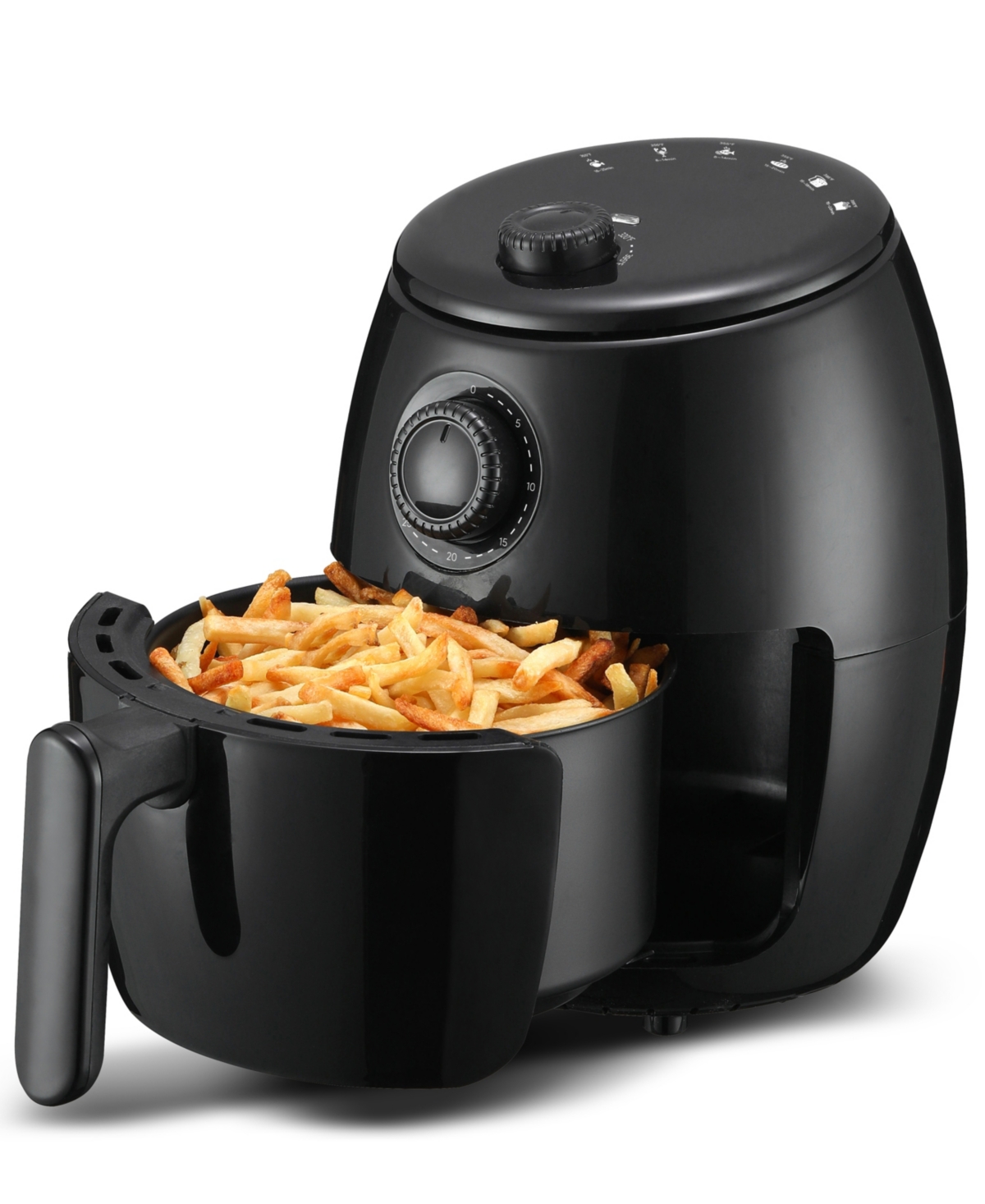 Elite Cuisine 2 Quart Compact Digital Hot Air Fryer In Black