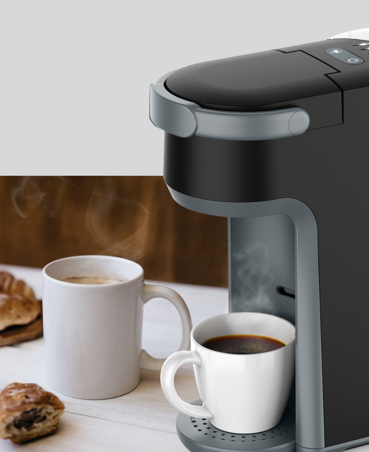 Elite Cuisine Rapid Brew Technology 2-in-1 Capsule Coffee Maker In Black,gray