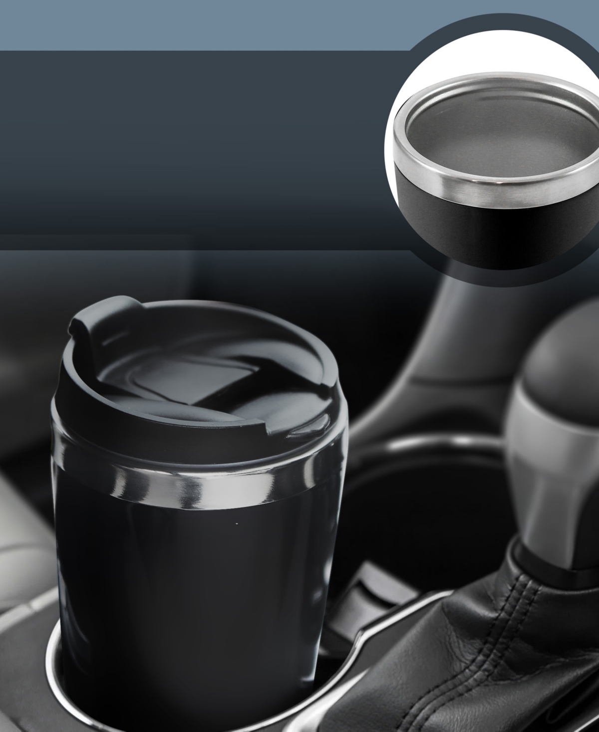 Elite Cuisine Personal Coffee Maker With Stainless Steel Interior Travel Mug In Black