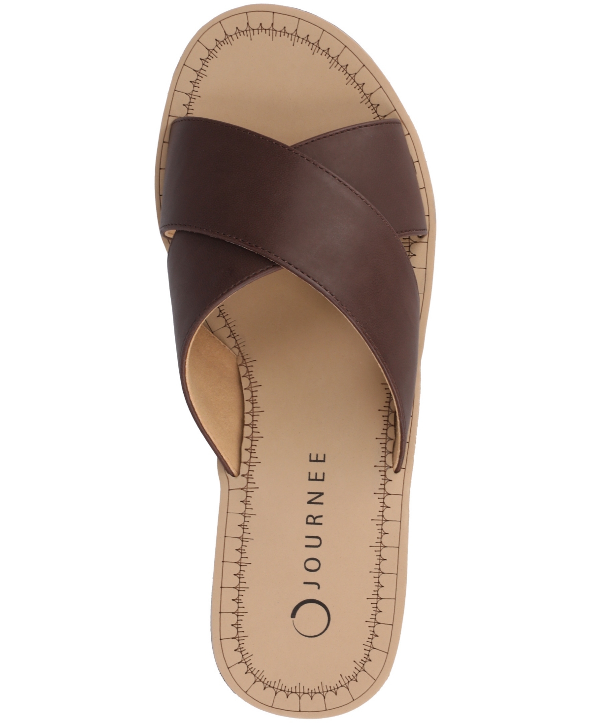 Journee Collection Women's Biara Crisscross Platform Wedge Sandals In Brown