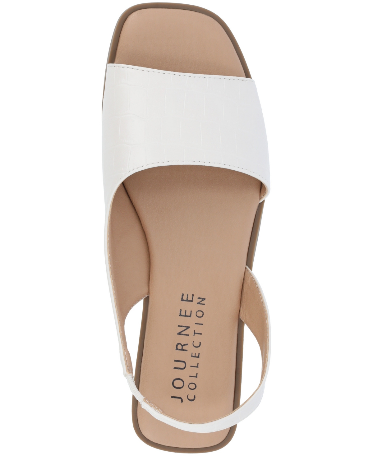 Journee Collection Women's Brinsley Slingback D'orsay Flat Sandals In White