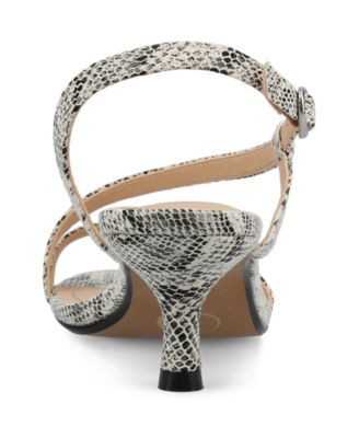 Women's Jemry Asymmetrical Strap Kitten Heel Strap Dress Sandals