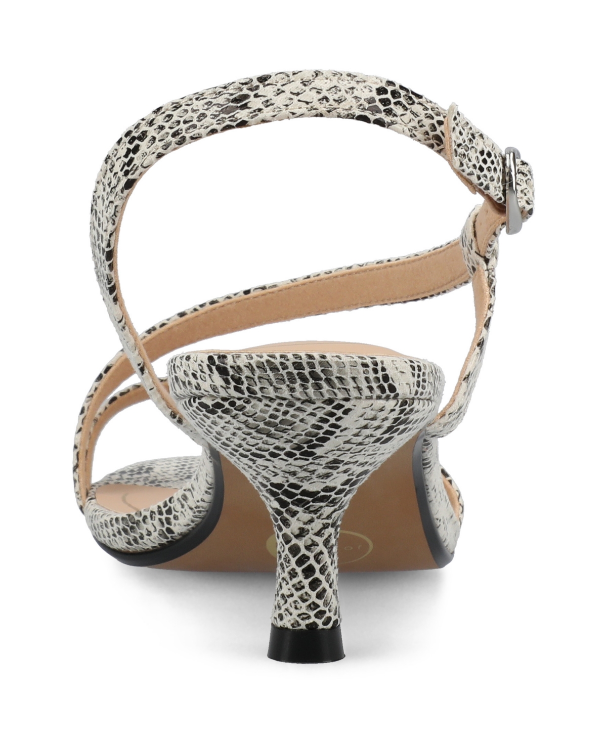 JOURNEE COLLECTION WOMEN'S JEMRY ASYMMETRICAL STRAP KITTEN HEEL STRAP DRESS SANDALS 