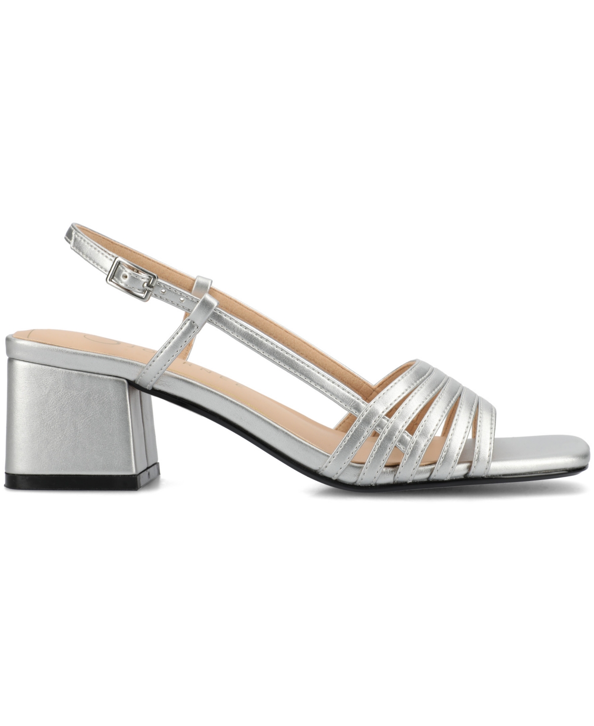 Shop Journee Collection Women's Shayana Slingback Block Heel Sandals In Silver