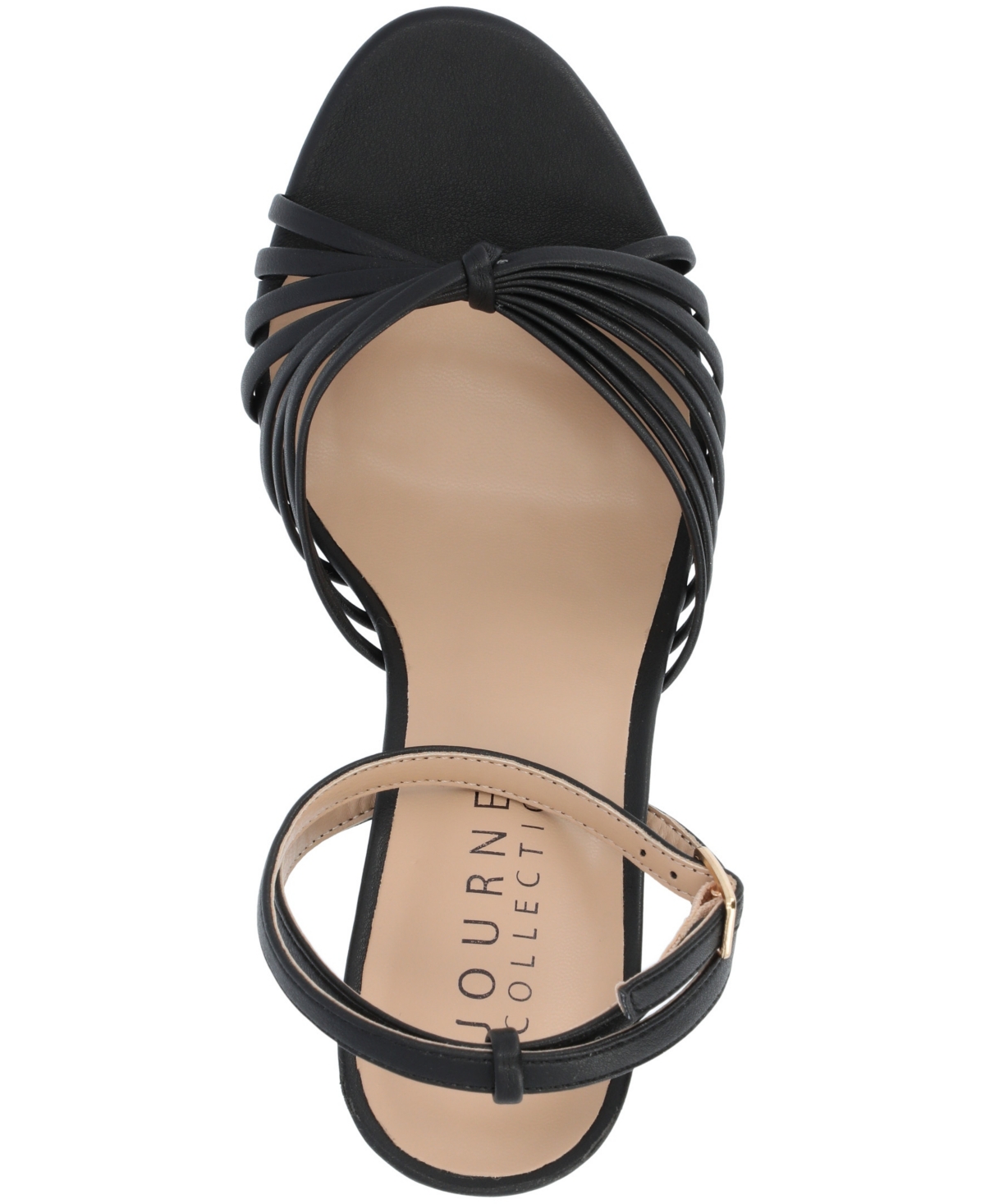 Journee Collection Vanita Womens Round Open Toe Stiletto Heel Pumps In Black