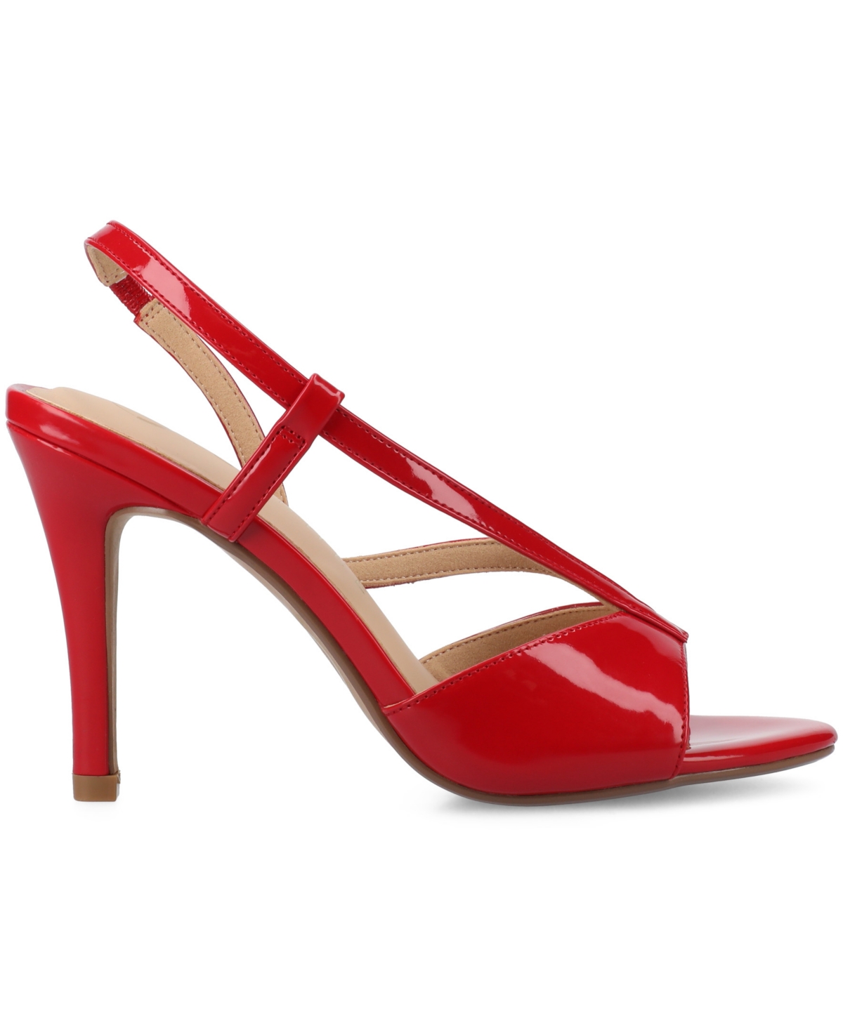 Journee Collection Women's Varra Crossover Strap Dress Sandals In Red Patent