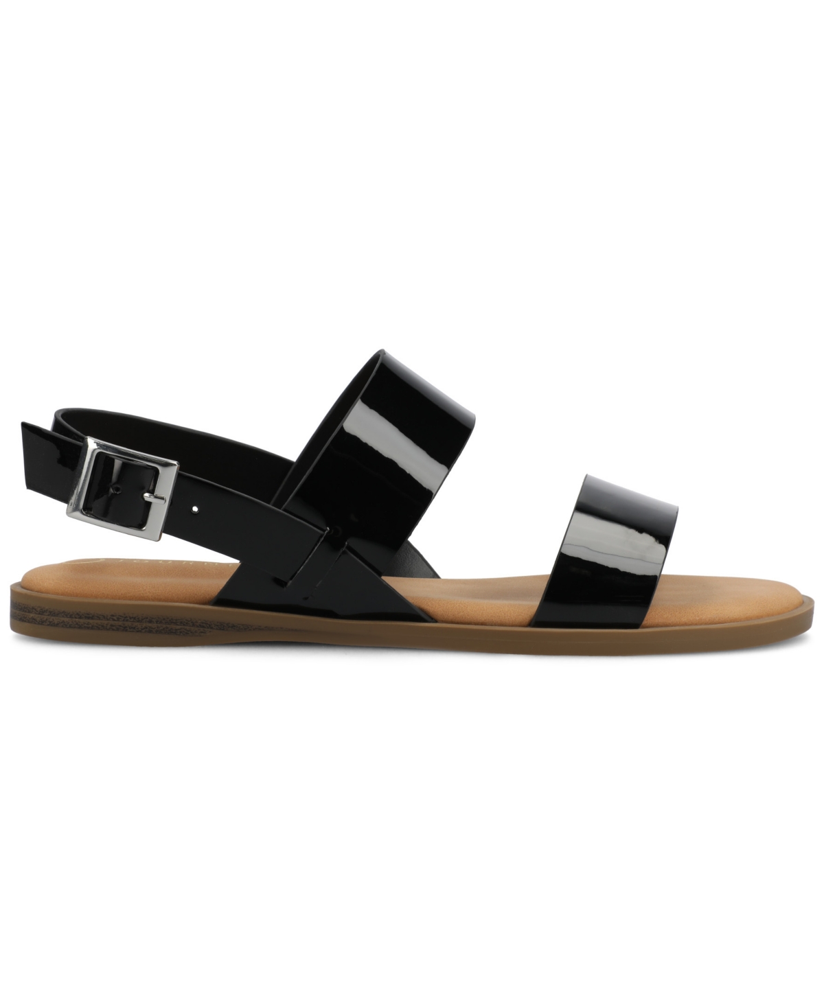 Journee Collection Lavine Slingback Sandal In Black Patent