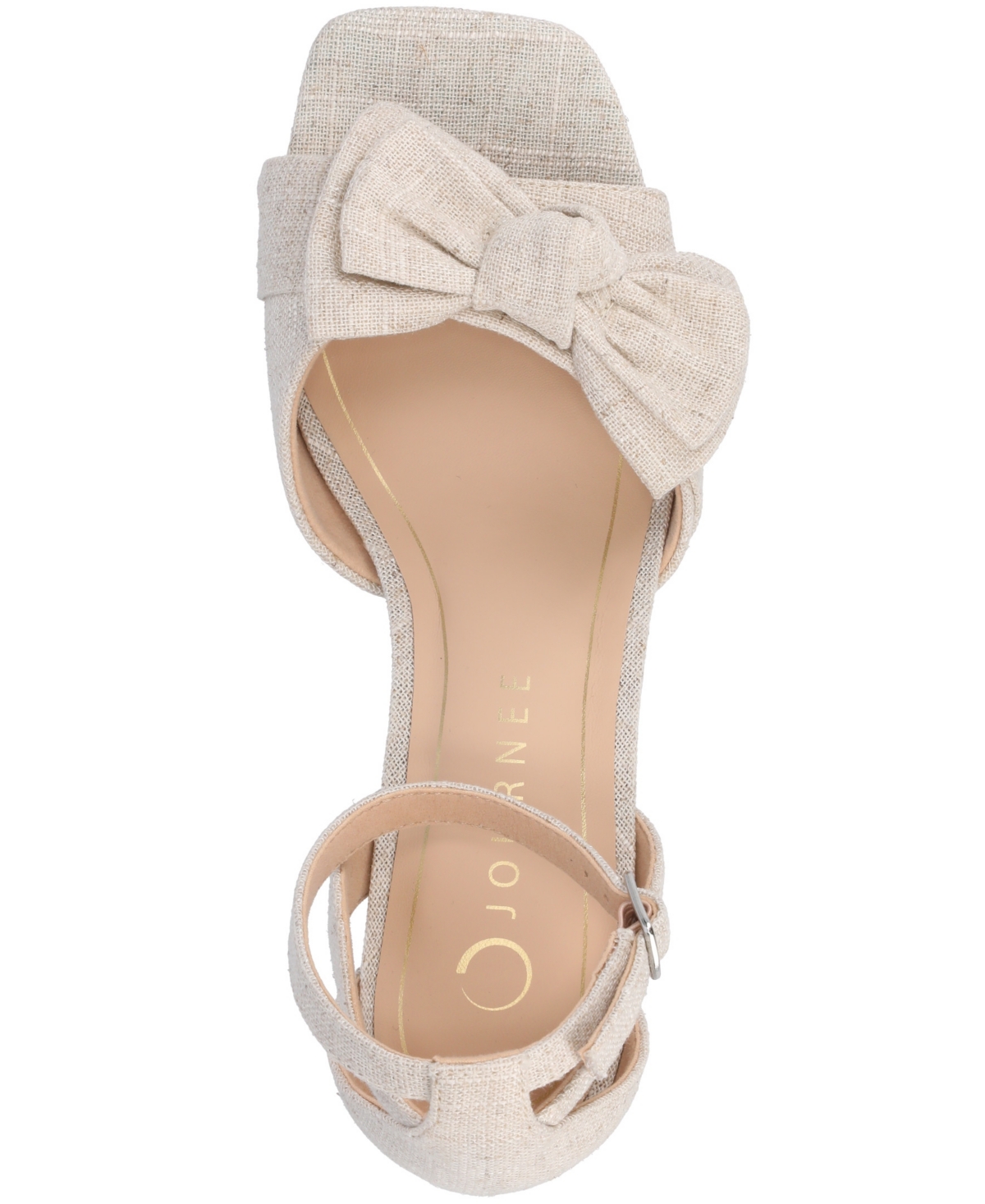 Shop Journee Collection Women's Zevi Block Heel Dress Sandals In Bone