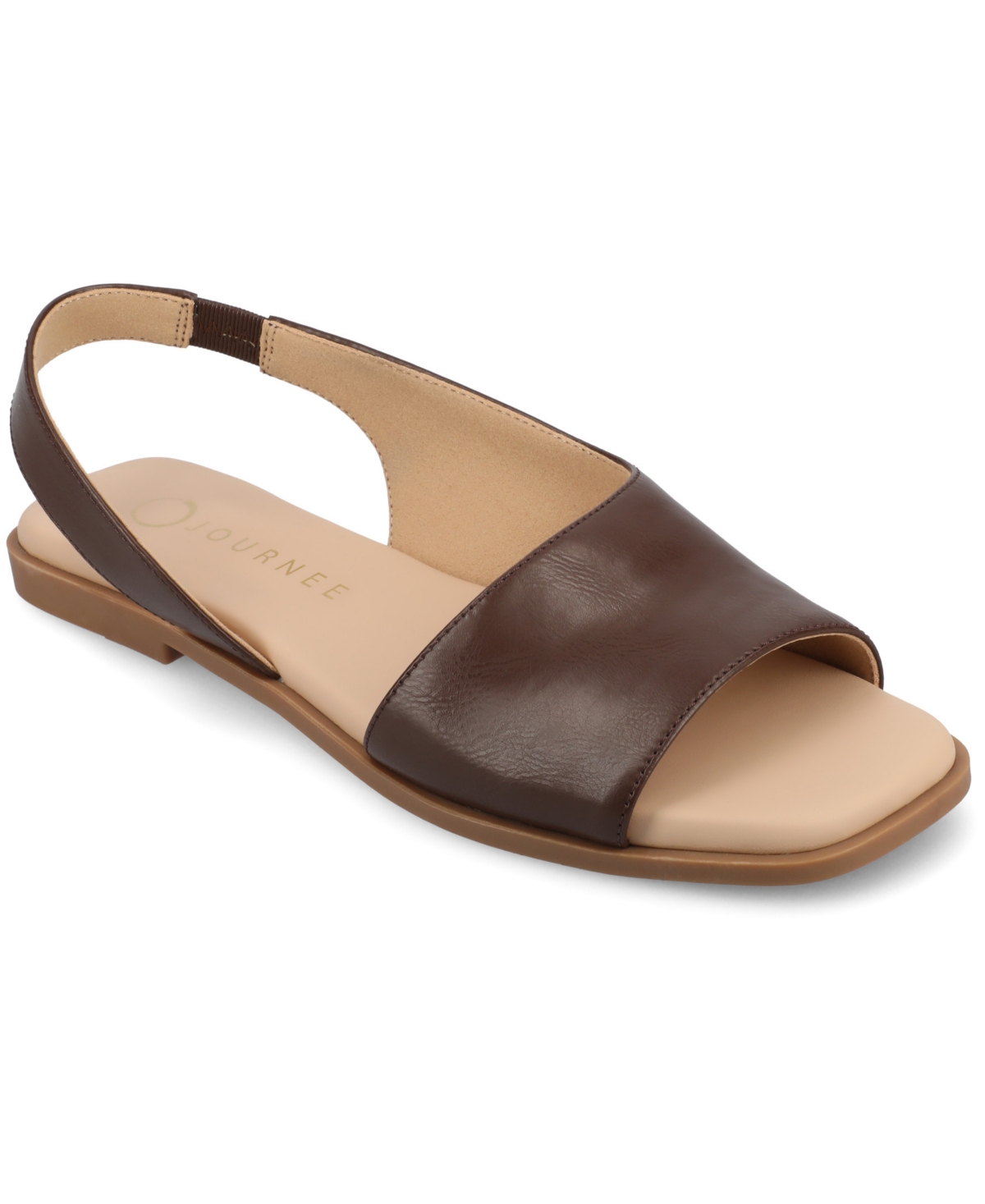 Journee Collection Brinsley Slingback Sandal In Brown Smooth