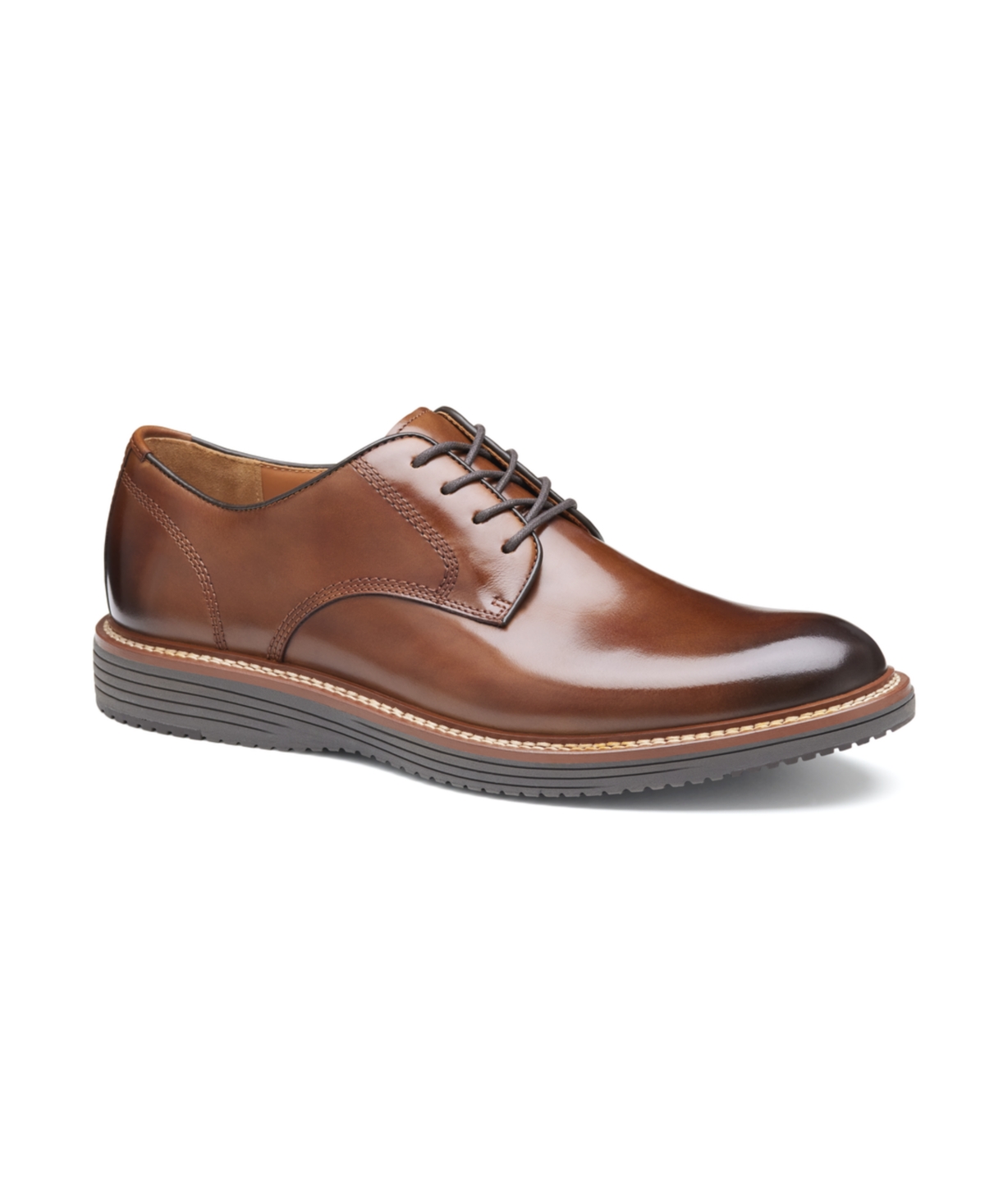 Men's Upton Plain Toe Dress Shoe - Tan full grain