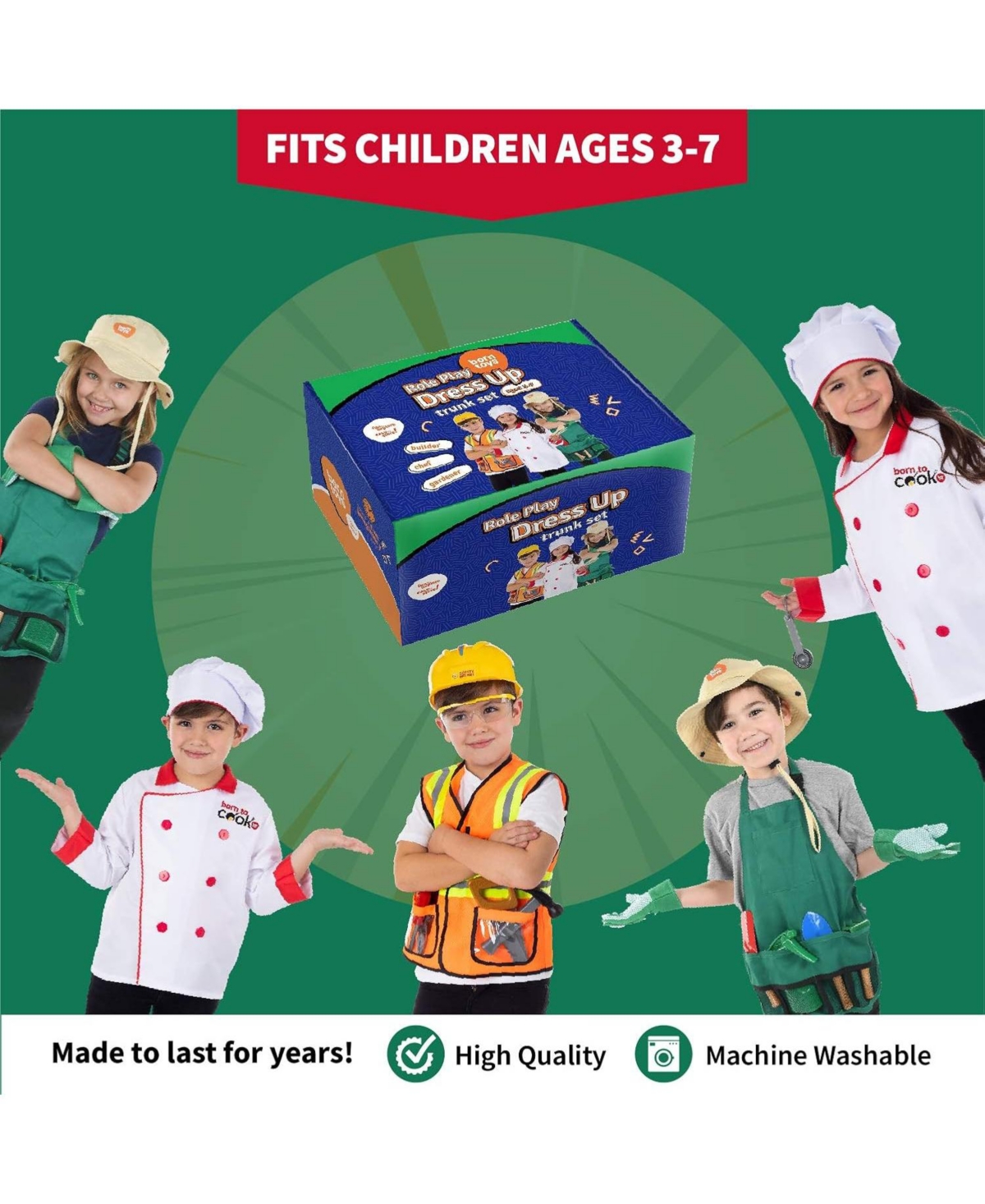 Bintiva - Dress Up Trunk: Worker - Chef - Garden