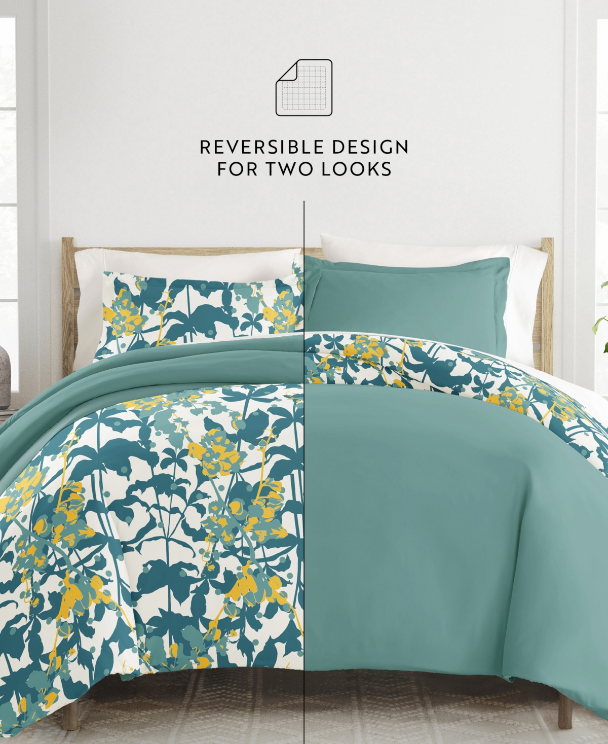 Ienjoy Home Utra Soft Reversible 2-pc. Duvet Cover Set, Twin In Green